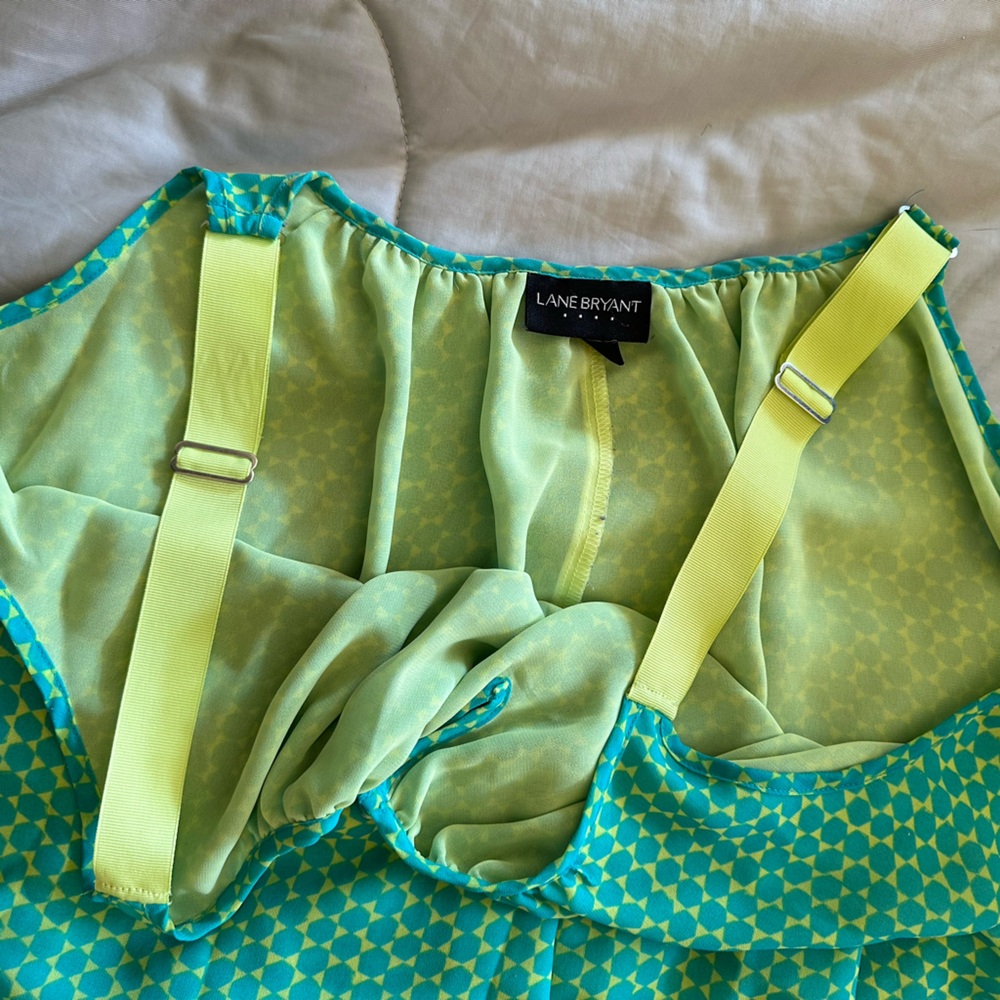 Lane Bryant - Size 20  Strappy Chemise - Yellow & Lime Green - Picture 10 of 16
